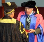 Ambassador Pete Peterson receiving an Honorary Doctorate from CSU in April 2006.
