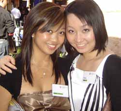 Winning CSU accounting students Ms Andrea Rosanes (left) and Ms Katy Luo.