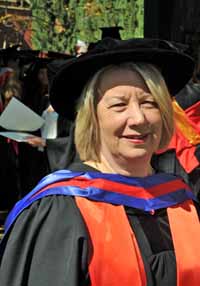 Associate Professor Sue McAlpin at her graduation at CSU in Wagga Wagga on Friday 16 April 2010. She was awarded a PhD.