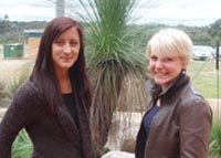 Ines Suhonjic (left) from Sweden and Louise Nedergaard Rathleff from Denmark are exchange students at CSU&rsquo;s Murray Schoool of Education.