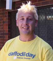Mr Martin Dooner, General Manager of Charles Sturt Campus Services Ltd in Wagga Wagga, agreed to have his hair bleached to raise money for the Cancer Council&rsquo;s Daffodil Day on Friday 26 August.