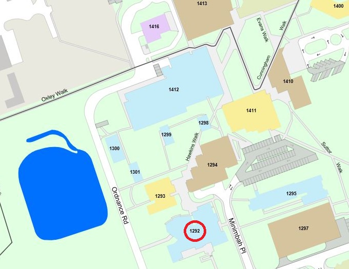 Map of Bathurst campus with the CM3 buidling Location highlighted