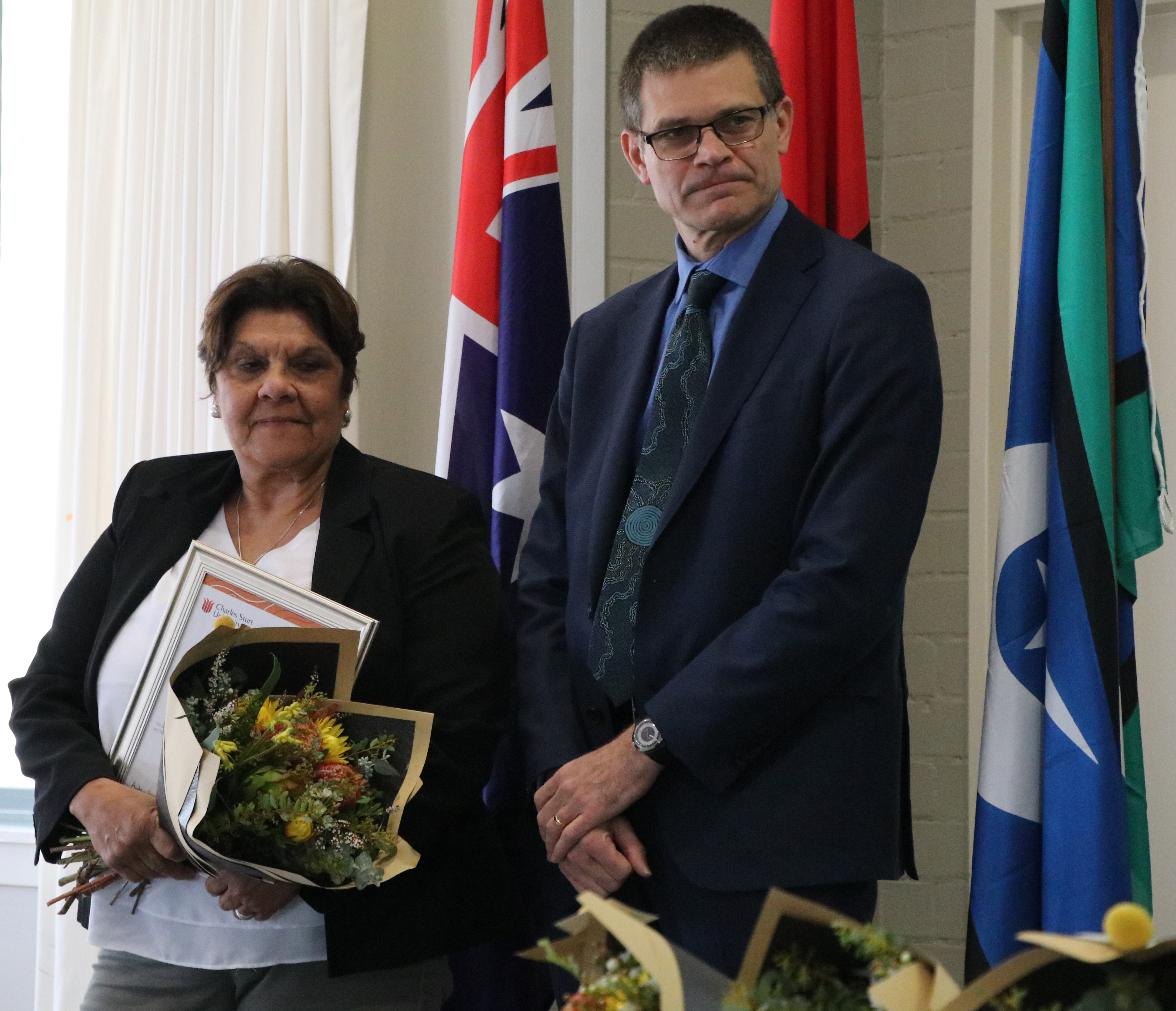 Maureen Bates-Mckay and CSU Vice-Chancellor Professor Andrew Vann