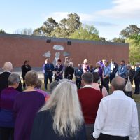 Ngunnawal Elder Tina Brown gave the Welcome to Country and performed the Smoking Ceremony at the Welcome Reception photograph by Sarah Stitt