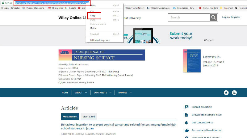 screen sample of the Wiley website with the URL highlighted in the address bar