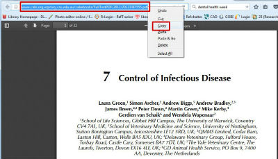 screen sample of the CAB website with a chapter title highlighted