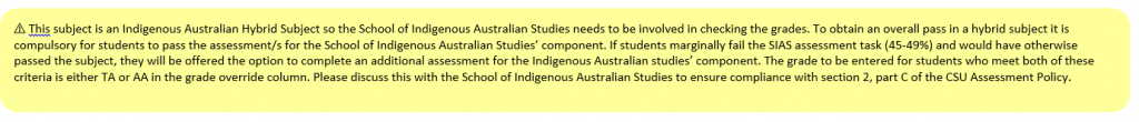 Example of the Indigenous Australian Content (IAS) box.