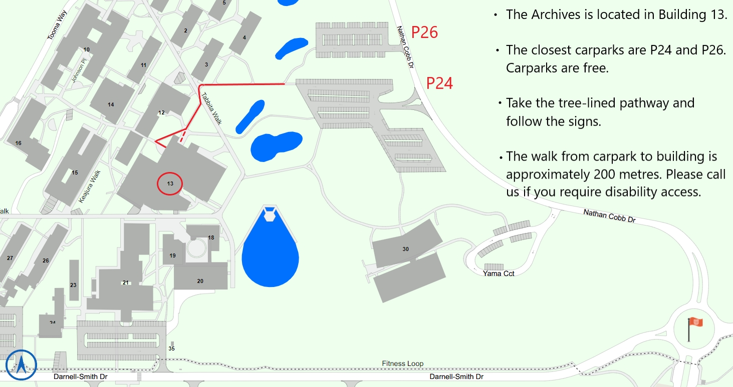 Location plan of campus to access Building 13.