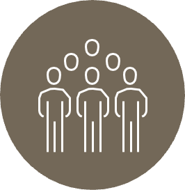Icon showing a group of people standing together