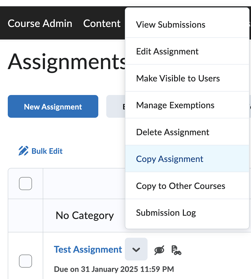 how to create assignments in brightspace
