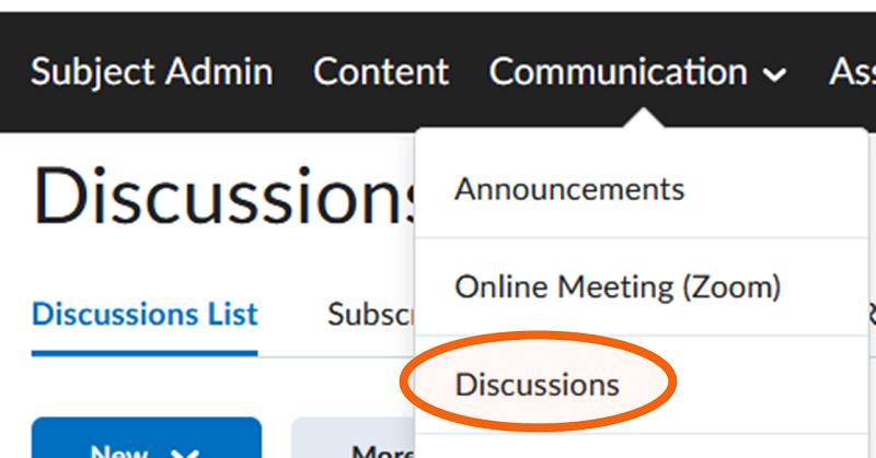 Accessing discussions