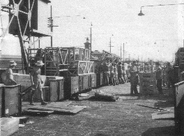 Supplies and workers at the Ordnance base