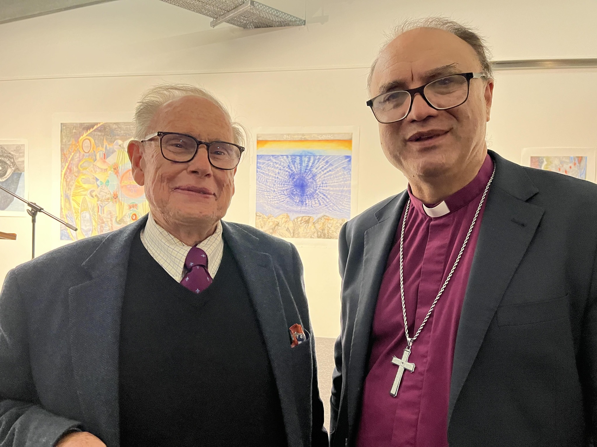 Clive Rodger standing with Bishop Mark Short