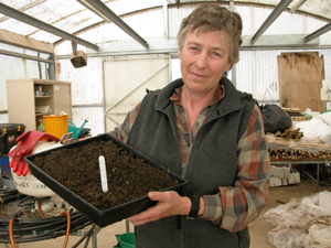 Cilla Kinross with plants she has lovingly propagated