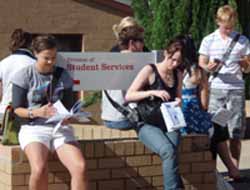 New CSU students finding their way around the University during Orientation 2008