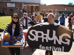 From left: Ms Amy Morcom and Ms Erica Heller-Wagner at the Sprung Festival fundraiser at CSU at Bathurst.