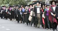 The Town and Gown Parade in Wagga Wagga heralds the start of graduation at CSU.