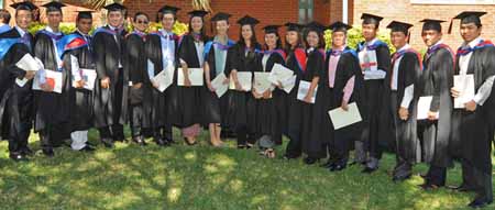 Master of Business graduates travelled from Cambodia to CSU in Wagga Wagga with their family and friends to attend the graduation ceremony on Thursday 31 March 2011.