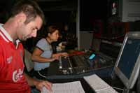 University students in the television production facilities at CSU in Wagga Wagga.