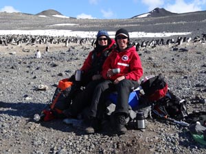 CSU researchers Dr Melanie Massaro and Dr Alison Matthews having a 