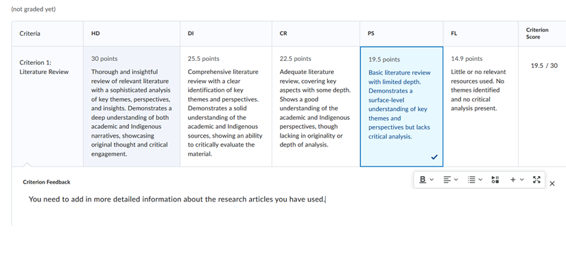 Providing feedback