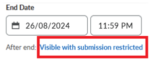 Click on the after-end condition to change it