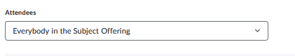 Attendee drop-down box