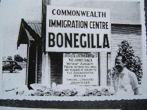 Archive photo of original welcome signange