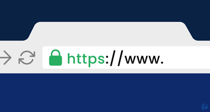 HTTPS is located in the address bar, before the website's URL