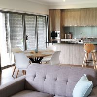 View of the kitchen and dining space