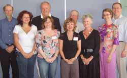 Attending the recent workshop at CSU were (left to right) Professor Greg Walker, consultant, Ms Nerida Hart, Land & Water Australia, Mr Robert McEntyre, Robert McEntyre & Associates, Ms Kay Harris, Vista Information Services and Solutions, Ms Sally Dallas, Zenith Information Management Services, Professor Mike Eisenberg, University of Washington, Ms Suzette Boyd, Scotch College, Melbourne, Ms Anne-Marie Schwirtlich, State Library of Victoria and Mr Dean Mason, Enakt Consulting.