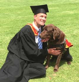 Mr Daniel Searle and Bear at Graduation in 2014