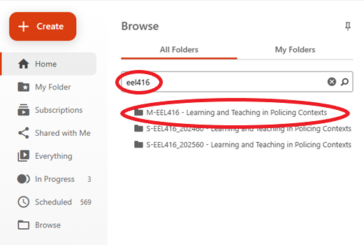 Browse to your subjects’ master folder