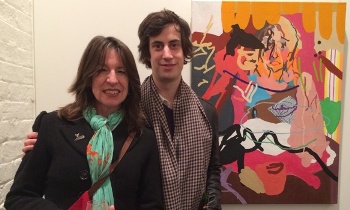 Artist and CSU student Tony Curran with his subject Dr Doris McIlwain and his painting, Dr Doris McIlwain at the opening of Salon Des Refusés 2014 at the S.H. Ervin Gallery on Saturday 19 July. 