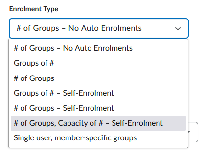 Select the group setting you need